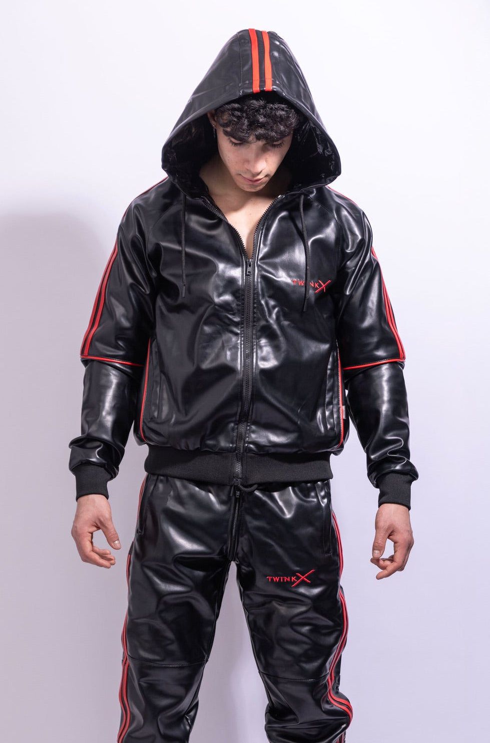 superhero jacket I black/red I vegan leather