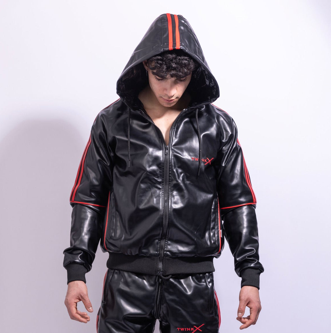 superhero jacket I black/red I vegan leather