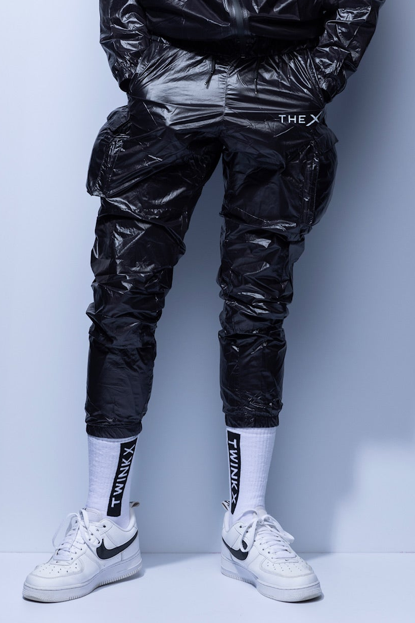 adonic pants I black shine I nylon