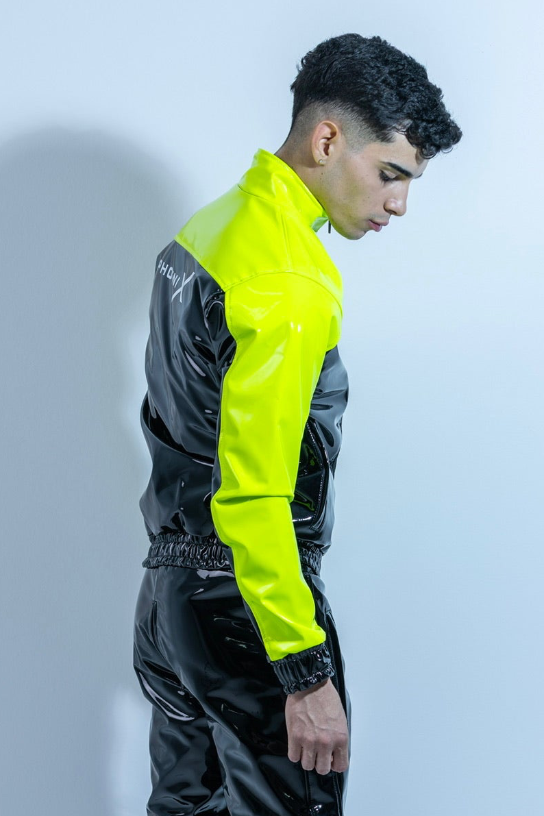 phoenix jacket I black/neon green I pvc pro