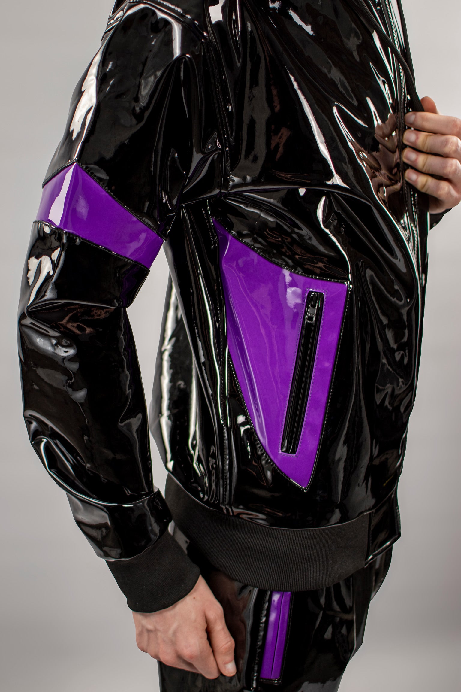 BARK JACKET BLACK PURPLE PVC PRO | TWINK X PUP GEAR