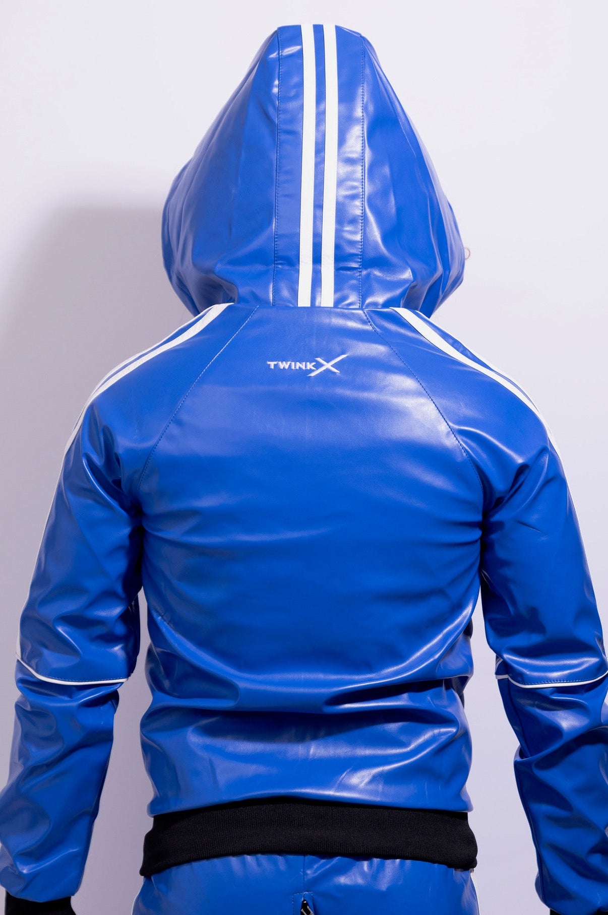superhero jacket I blue/white I vegan leather