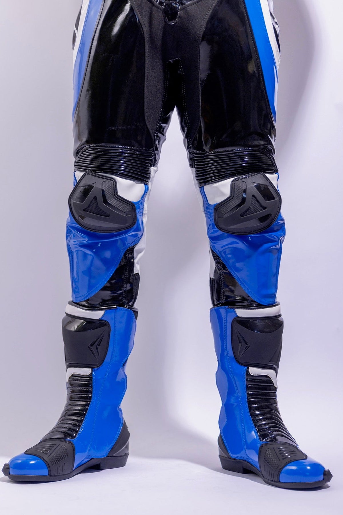 dominium racing boots I black/blue I pvc pro+