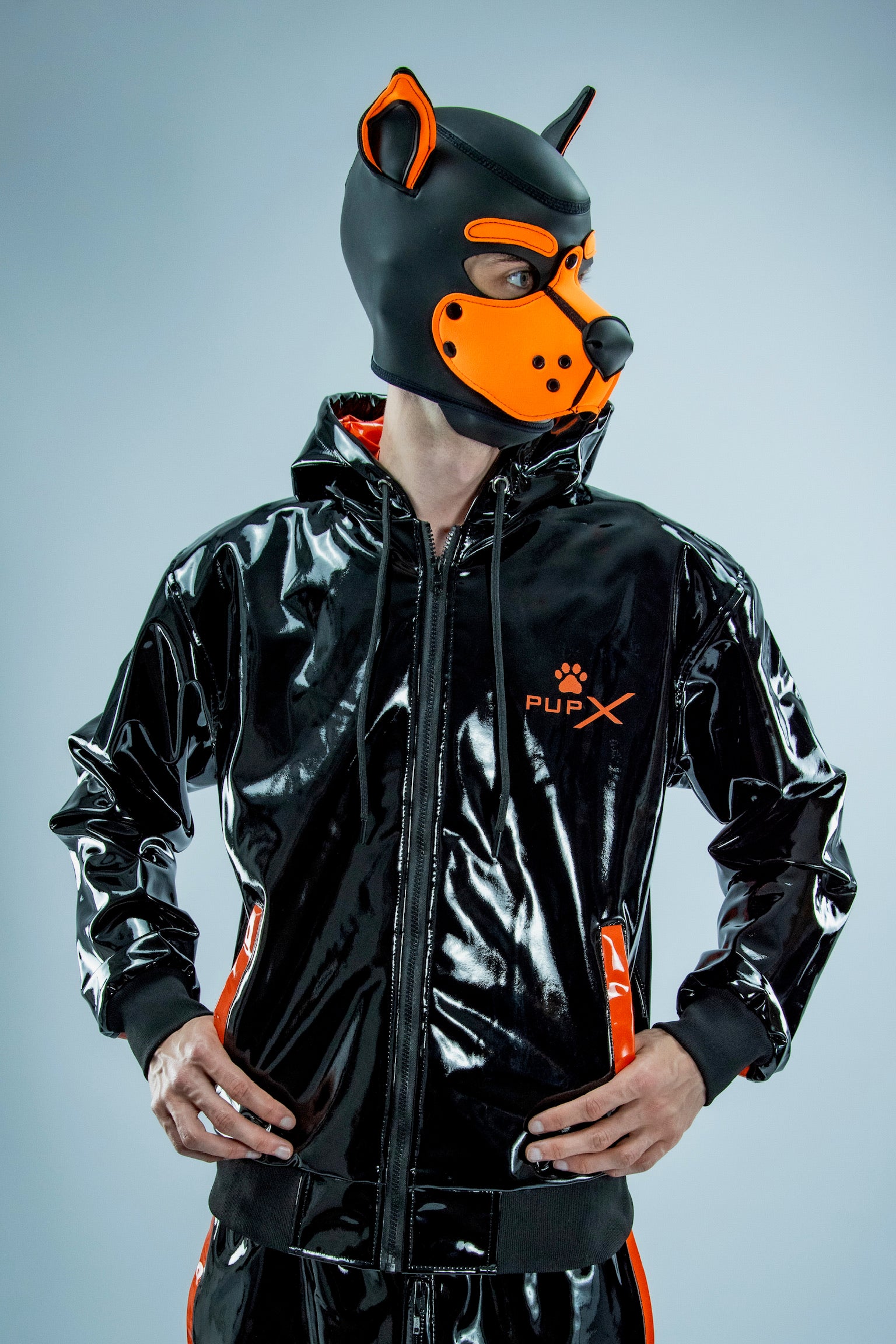 nuzzle jacket I black/neon orange I pvc pro