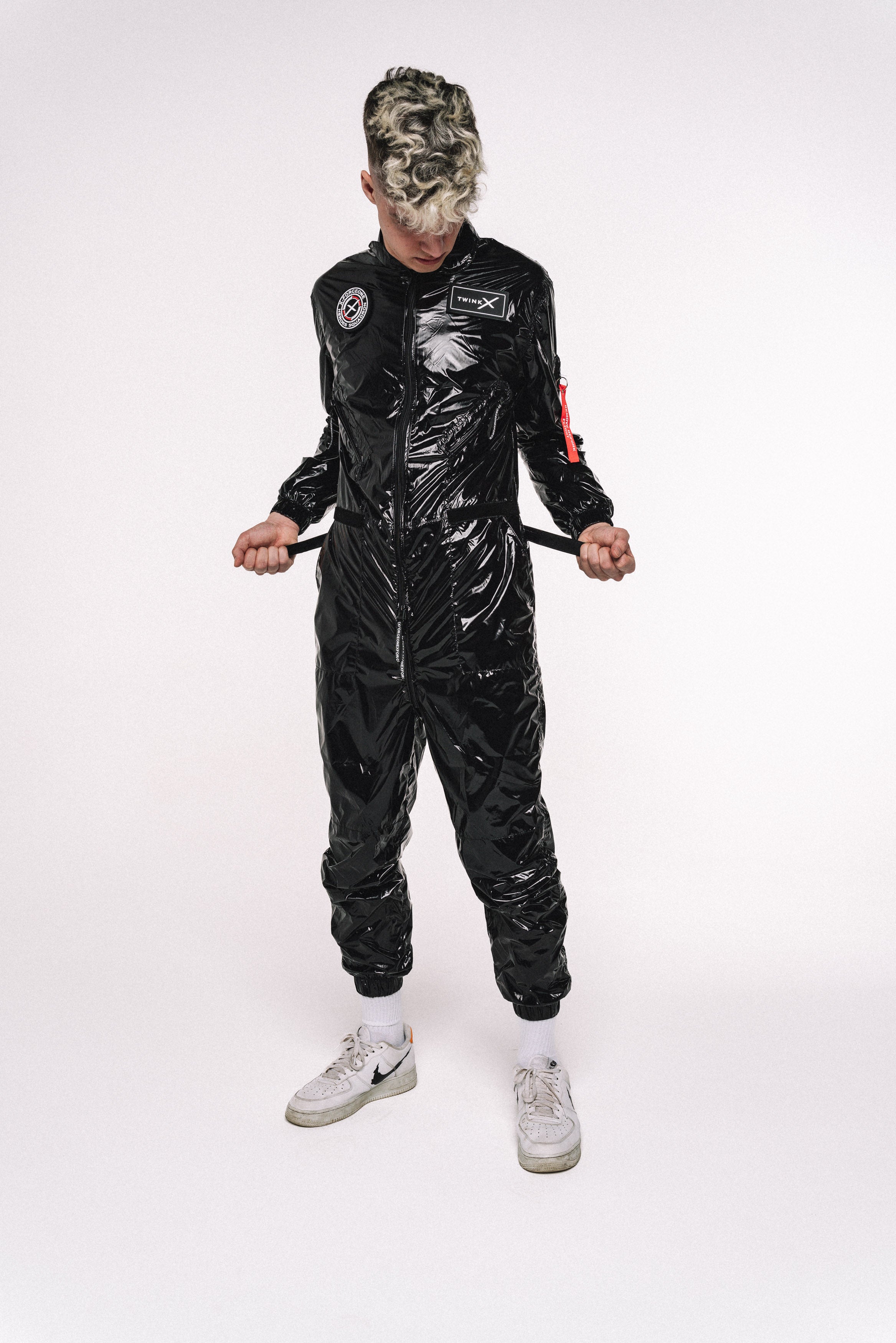 x-forceone flight suit I shiny black I nylon