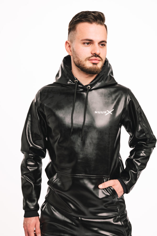 hoodie "adonis x vegan leather"