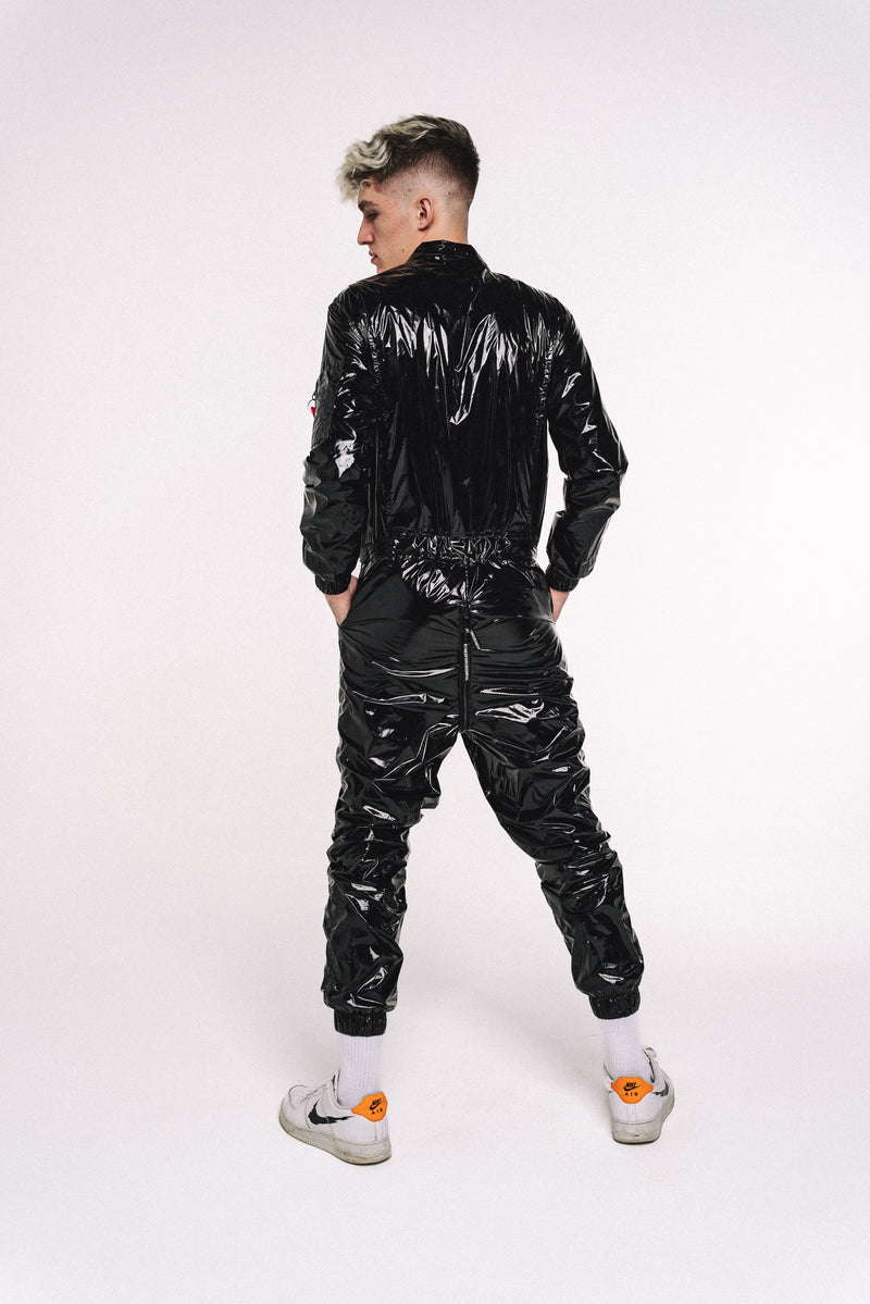 flight suit "x-forceone shiny black pvc"