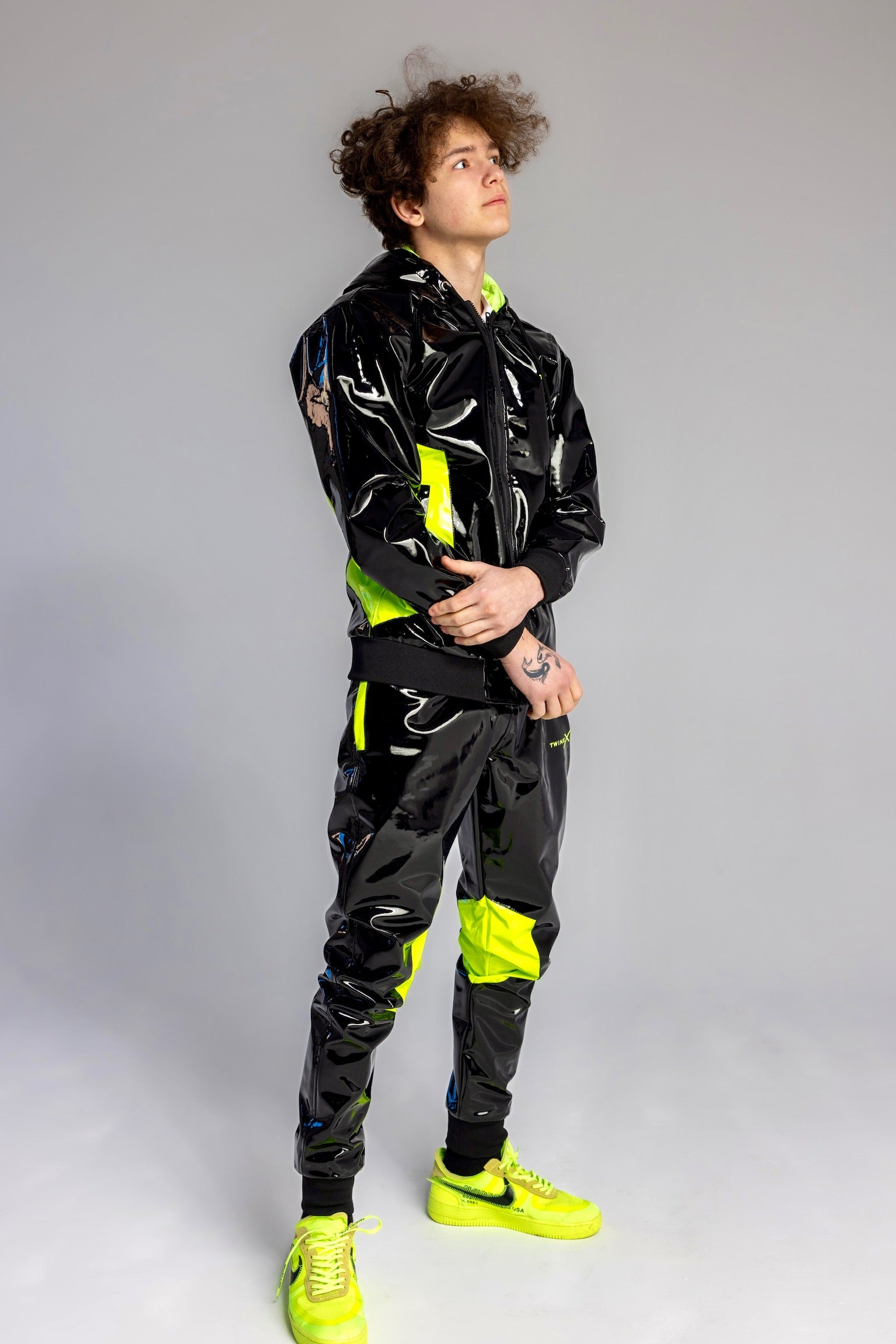 Black and neon joggers online