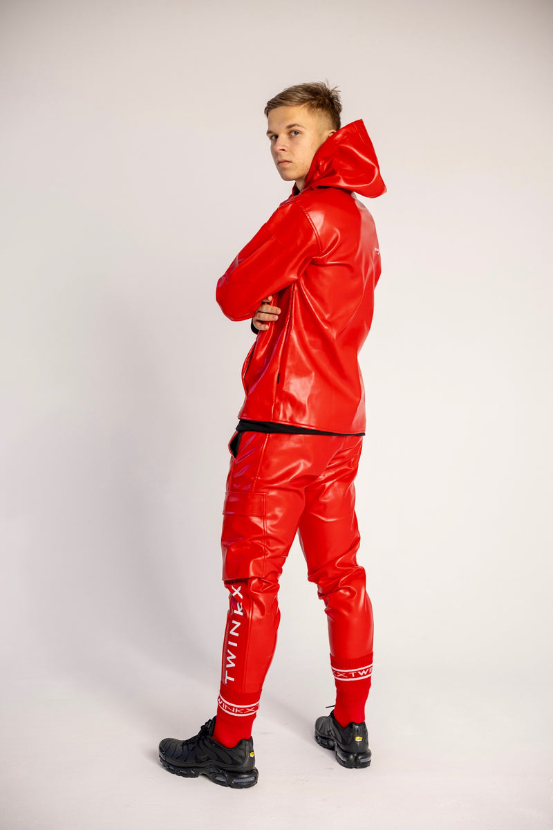 hoodie "adonis x fire red vegan leather"