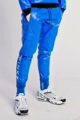 pants "adonis x sky blue vegan leather"