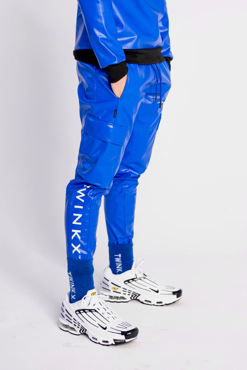 pants "adonis x sky blue vegan leather"