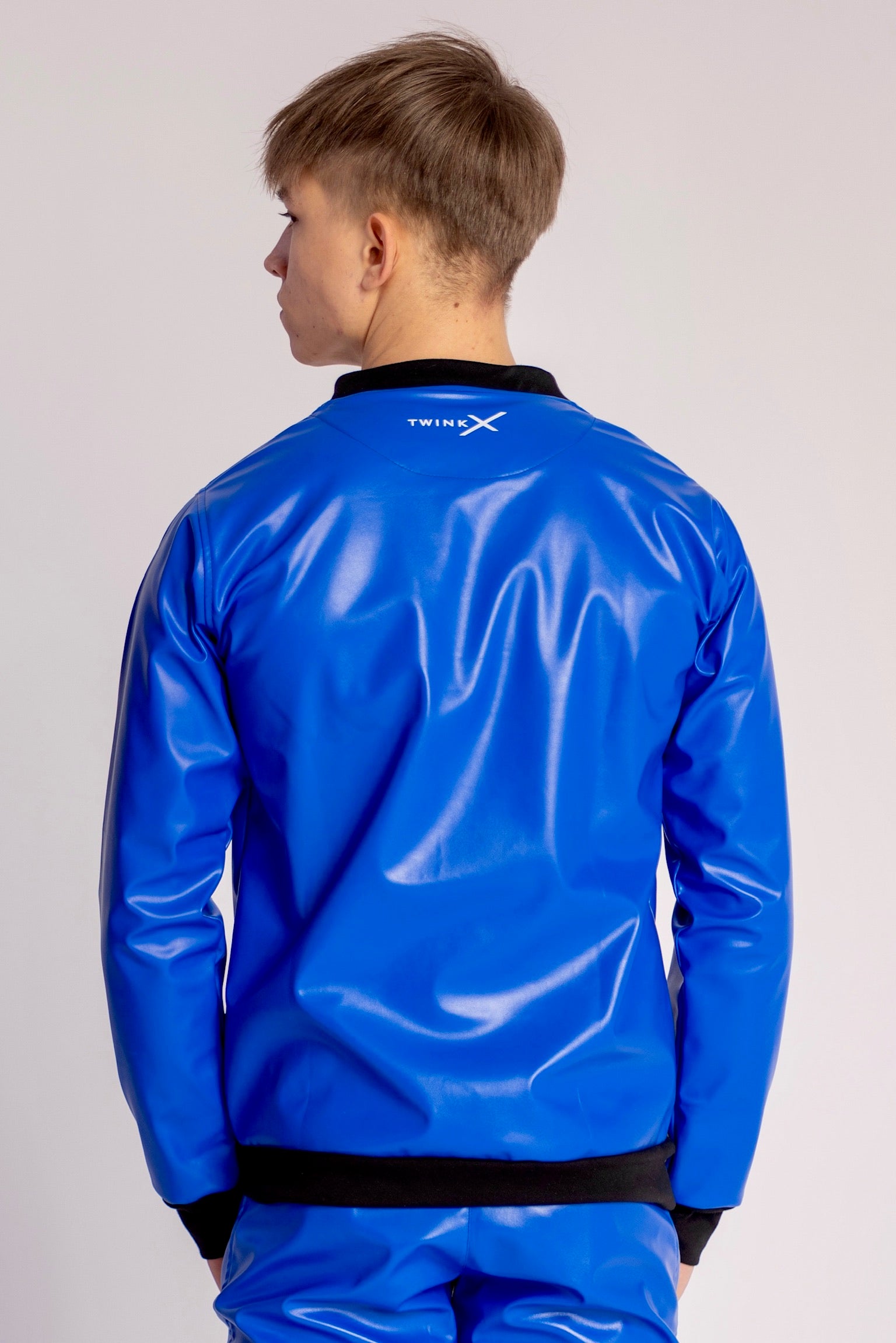 pullover "adonis x sky blue vegan leather"