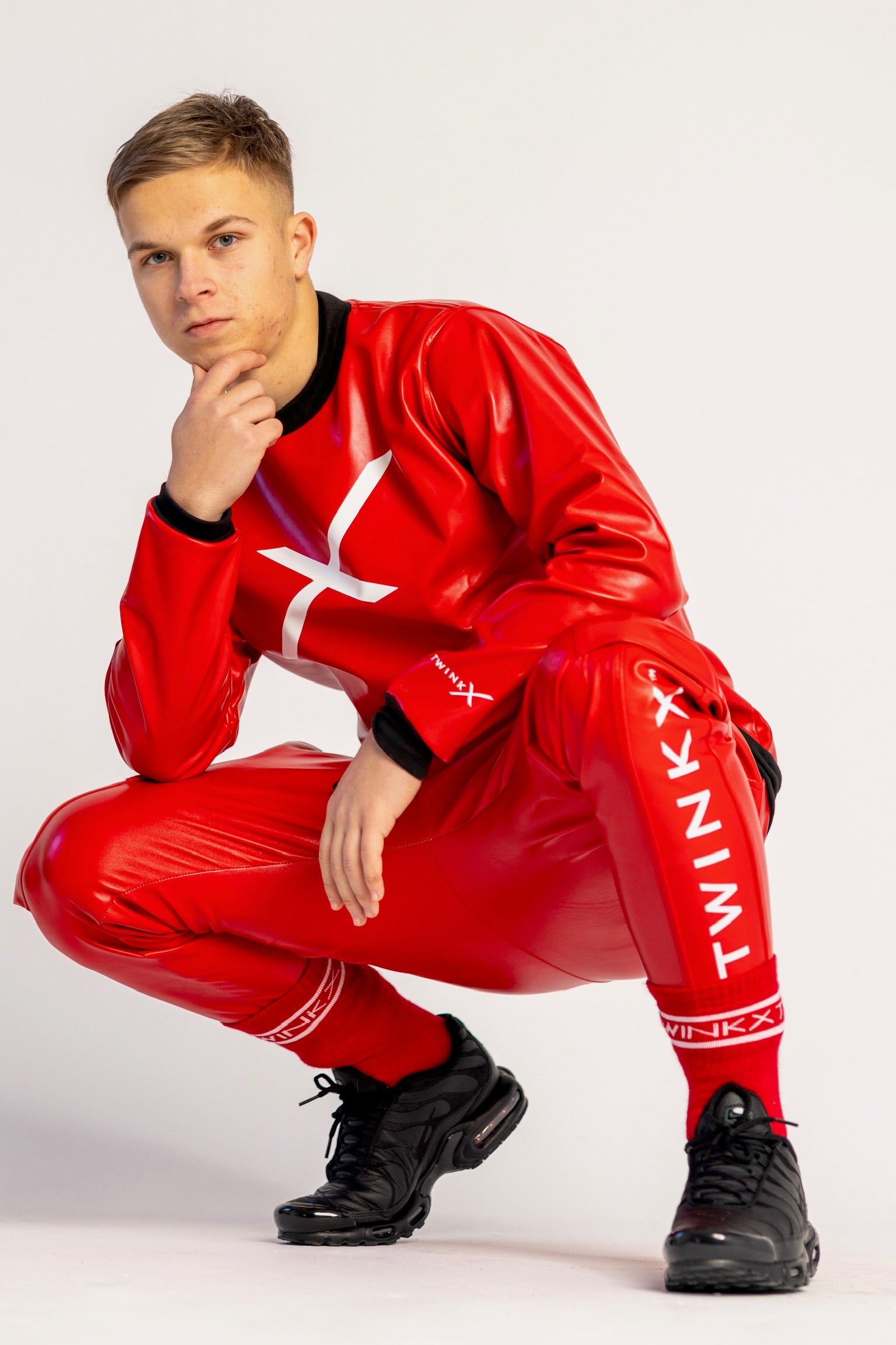 ADONIS FIRE RED VEGAN LEATHER SET (M - XXL)