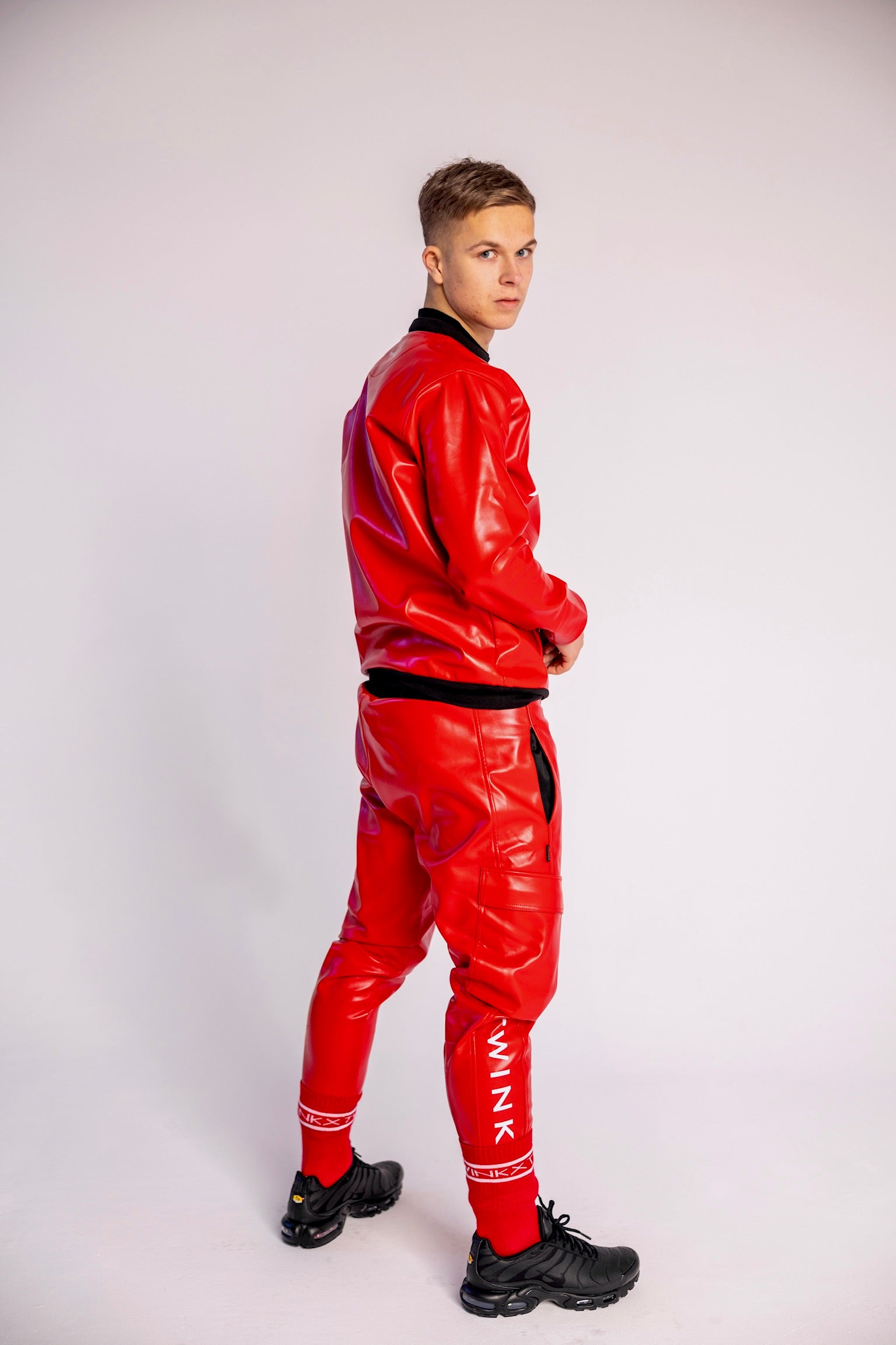 ADONIS FIRE RED VEGAN LEATHER SET (XXS - M)