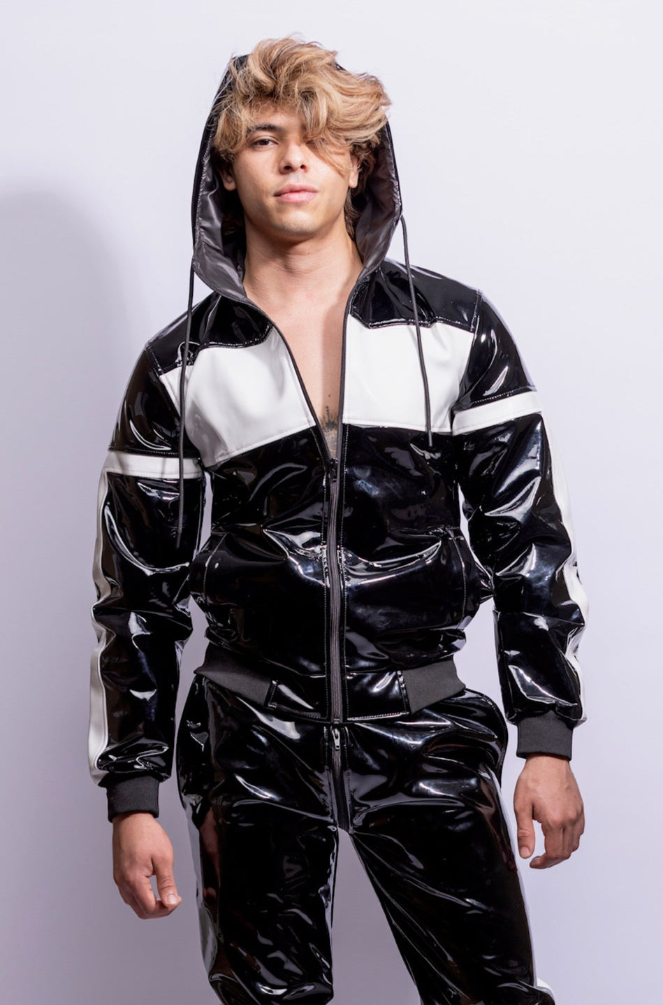 react jacket I black/white I pvc pro