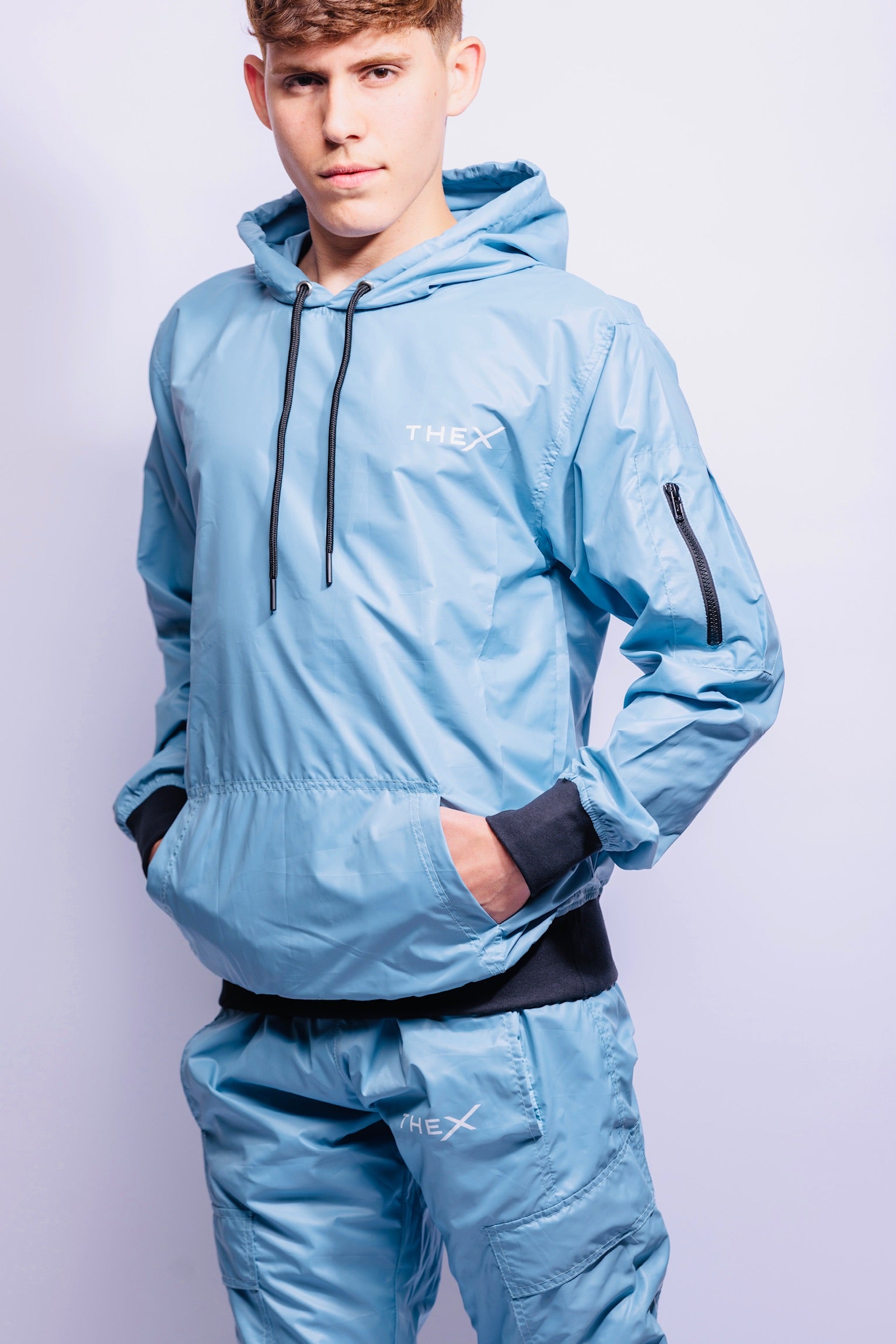 adonis hoodie I baby blue I nylon