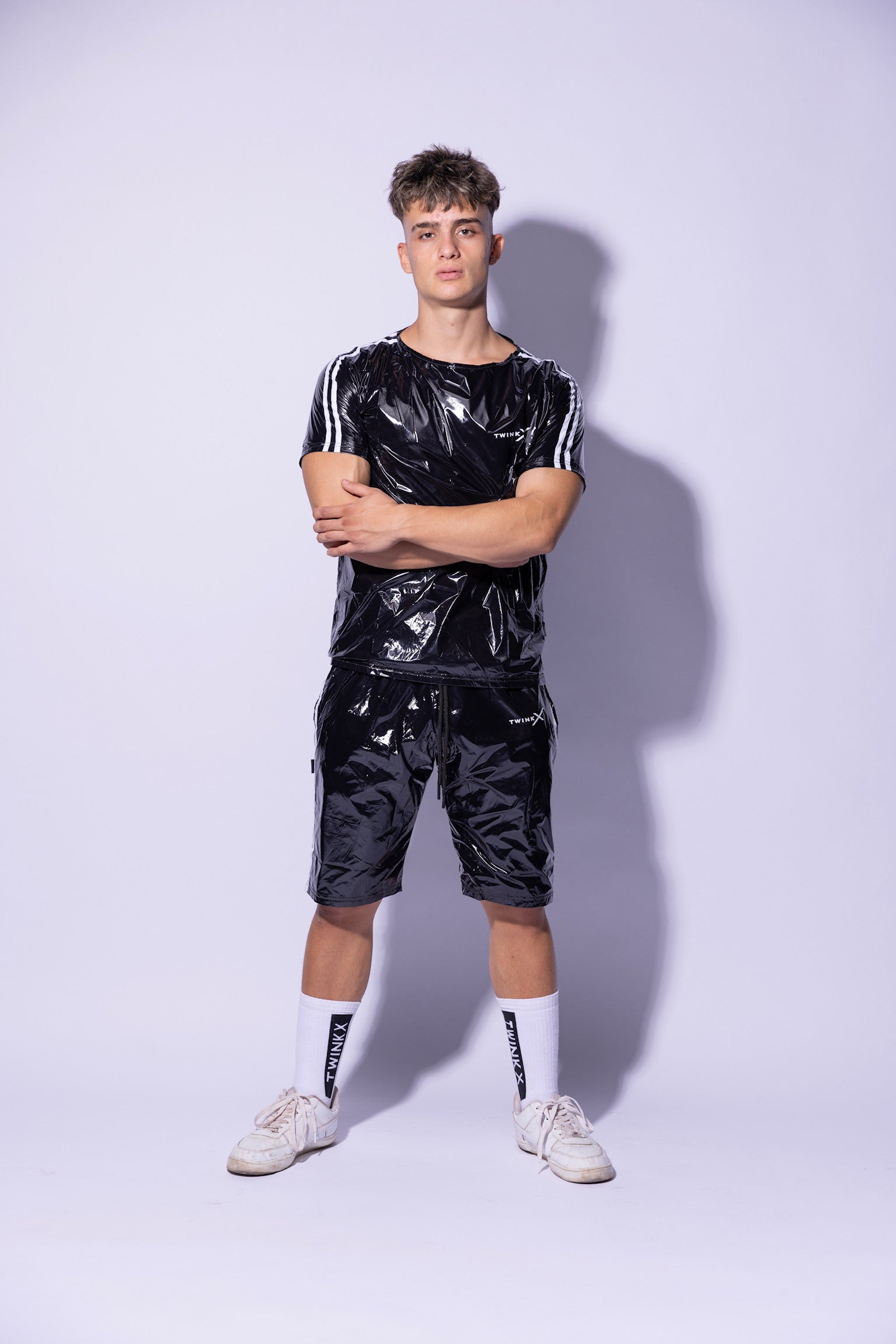 hero shorts I black/white I nylon