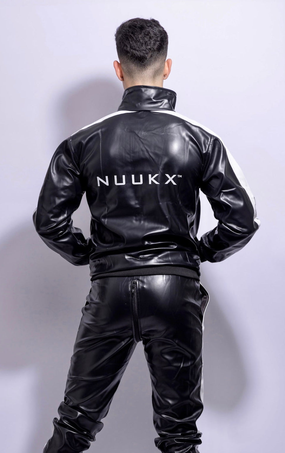 midnight tuned jacket I black/white I vegan leather