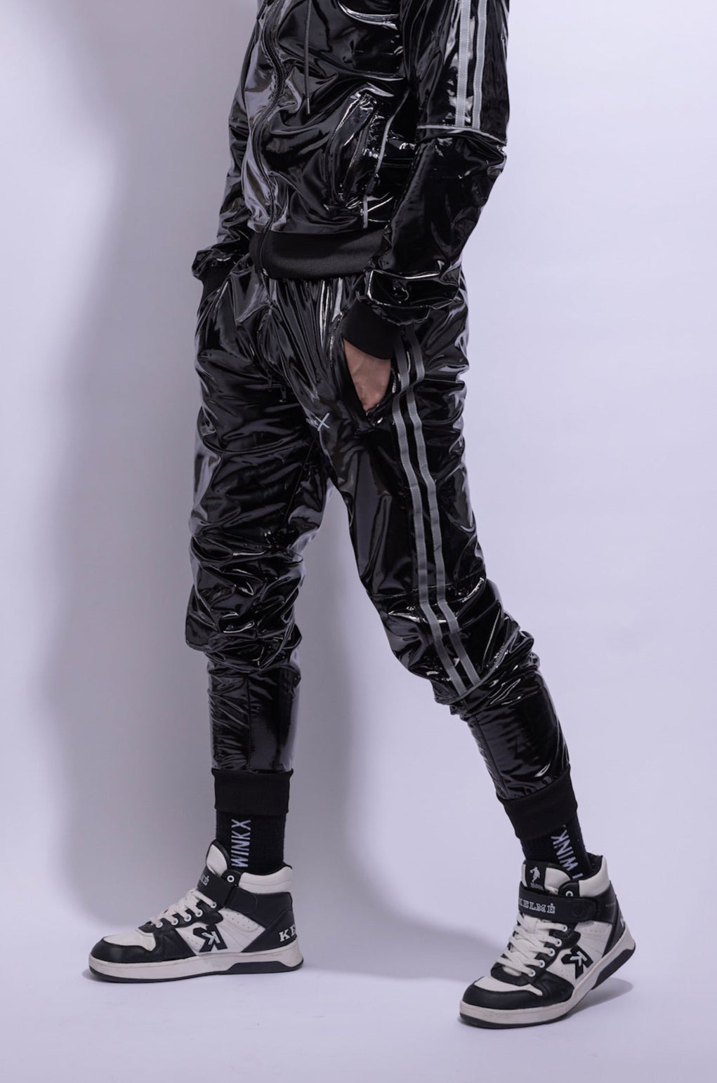 superhero pants I black/reflective I pvc