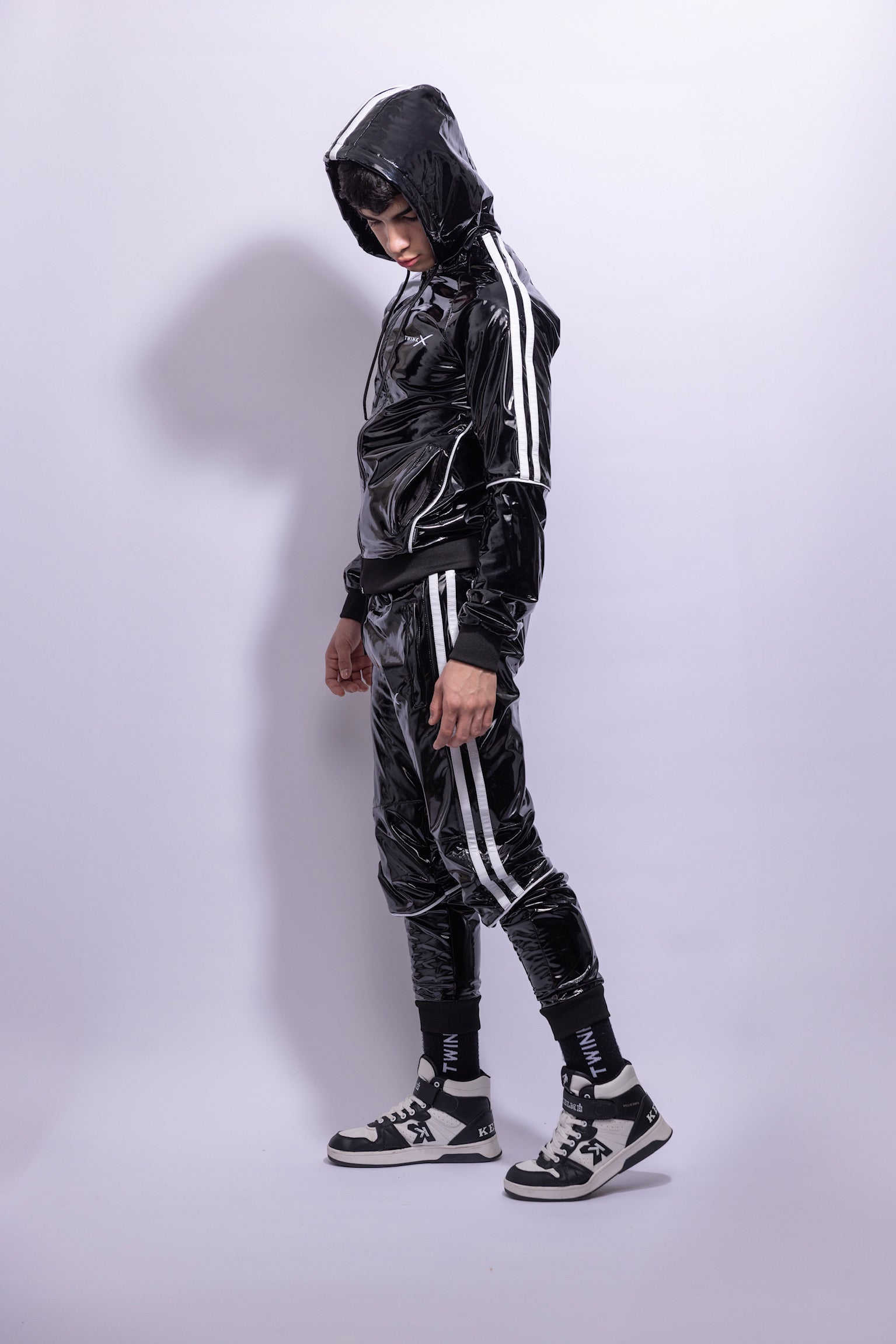 superhero jacket I black/white I pvc