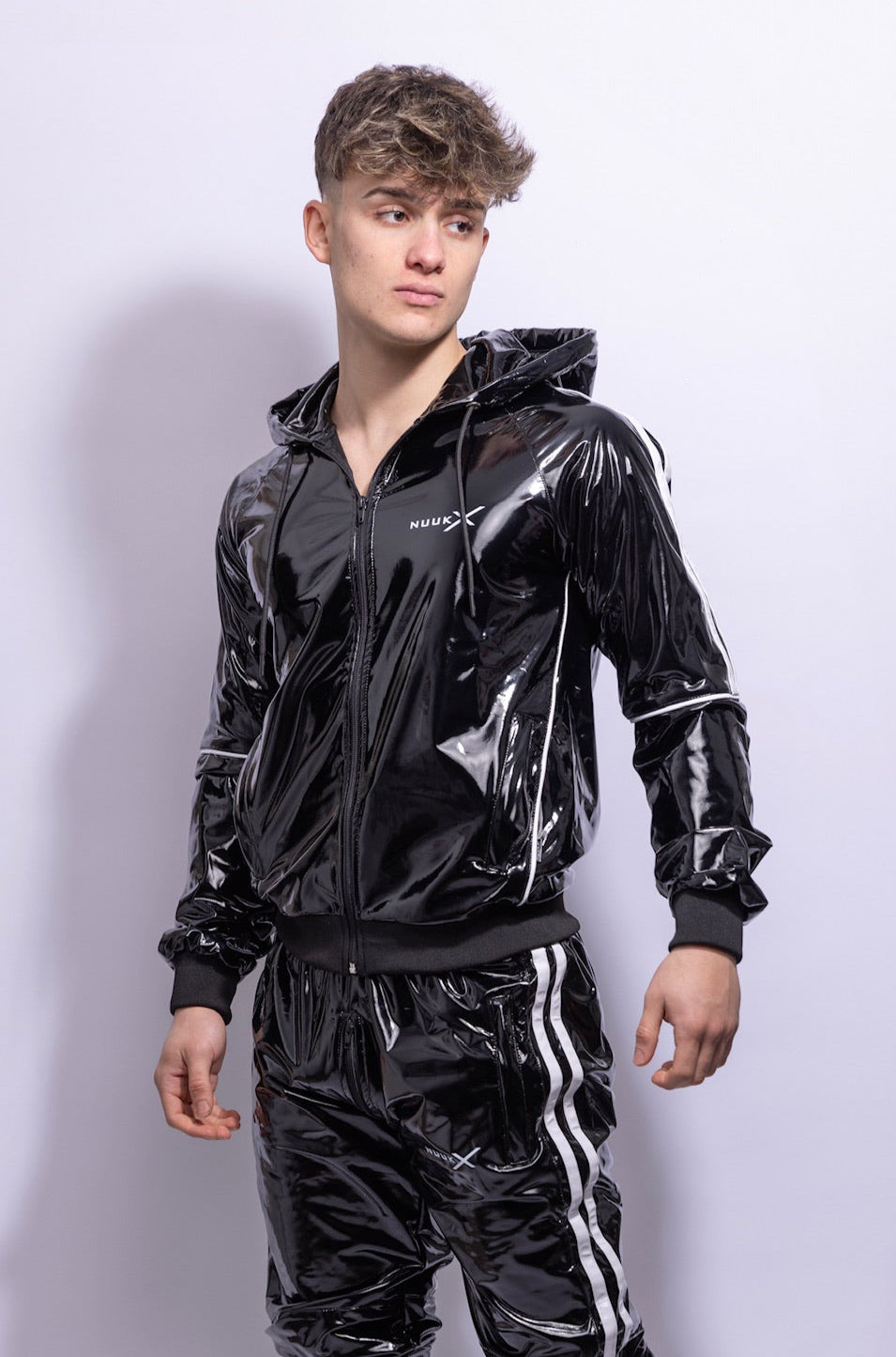 superhero jacket I black/white I pvc