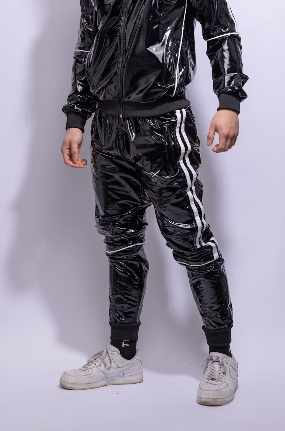 superhero pants I black/white I pvc