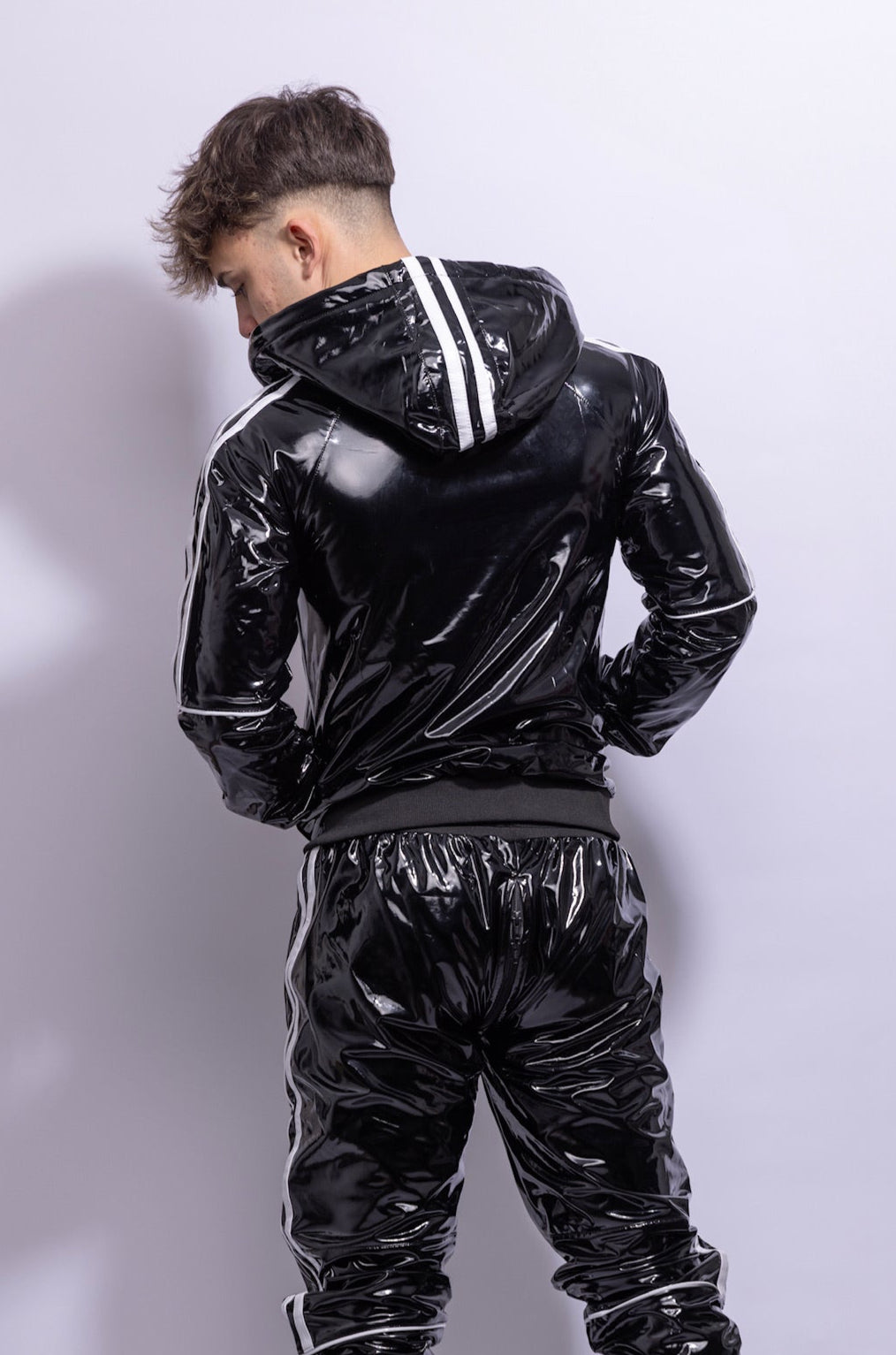 superhero jacket I black/white I pvc