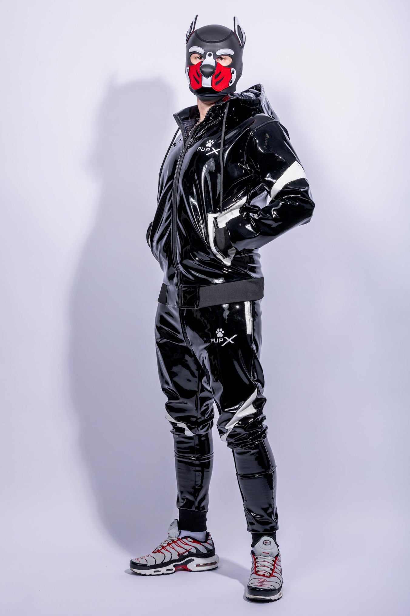 PUPX BARK Jacket Black/White – PVC PRO with Black Nylon Lining
