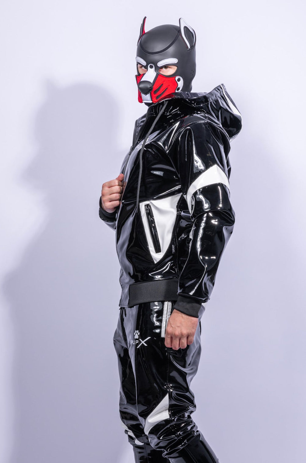 PUPX BARK Jacket Black/White – PVC PRO with Black Nylon Lining
