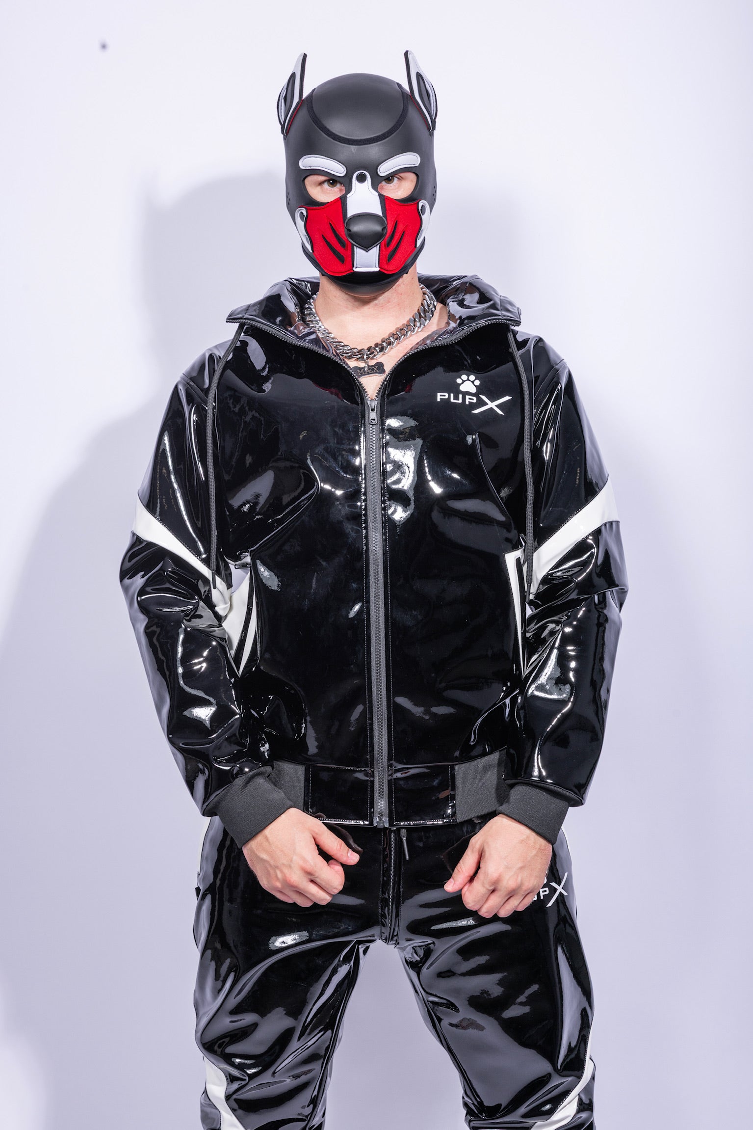 PUPX BARK Jacket Black/White – PVC PRO with Black Nylon Lining