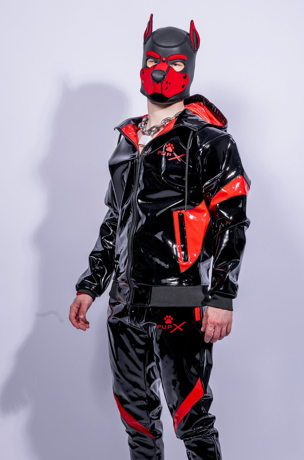 PUPX BARK Jacket Black/Red – PVC PRO with Red Nylon Lining
