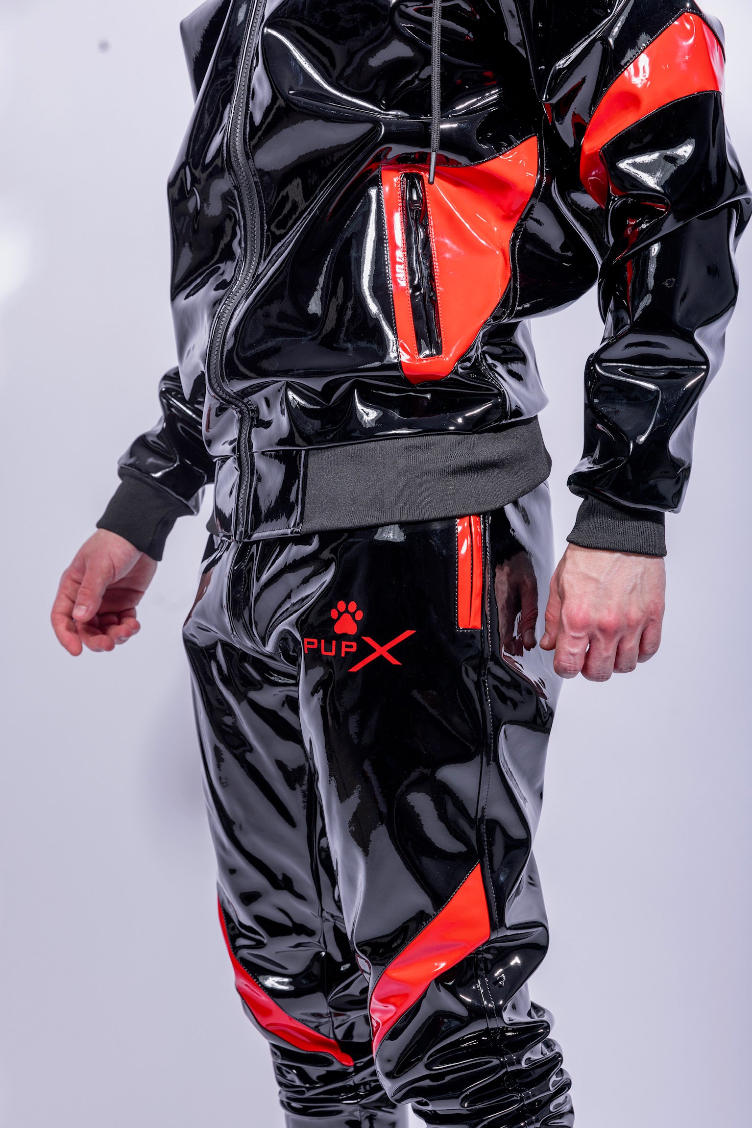 PUPX BARK Jacket Black/Red – PVC PRO with Red Nylon Lining