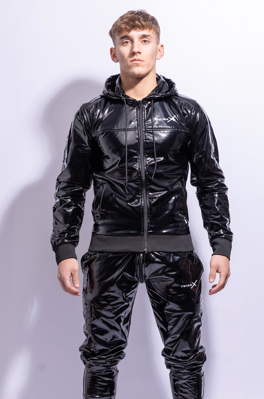 NICOLE CLUB 変形 ジャケット archive お兄系 v系 ダーク Gabriela Coll No.216 Leather Hooded Zipper Jacket Dark Brown