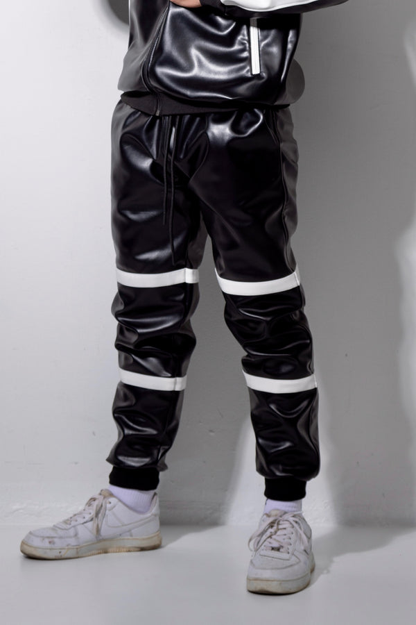 elite x night pants I black/white I vegan leather