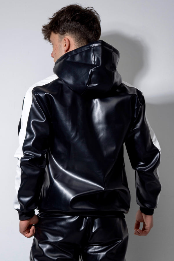 elite x night jacket I black/white I vegan leather