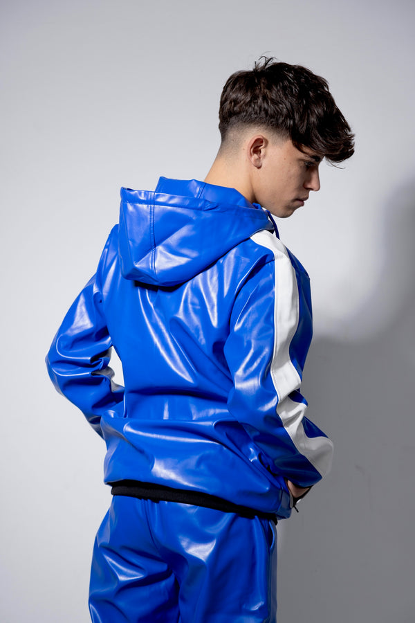 elite x day jacket I blue/white I vegan leather