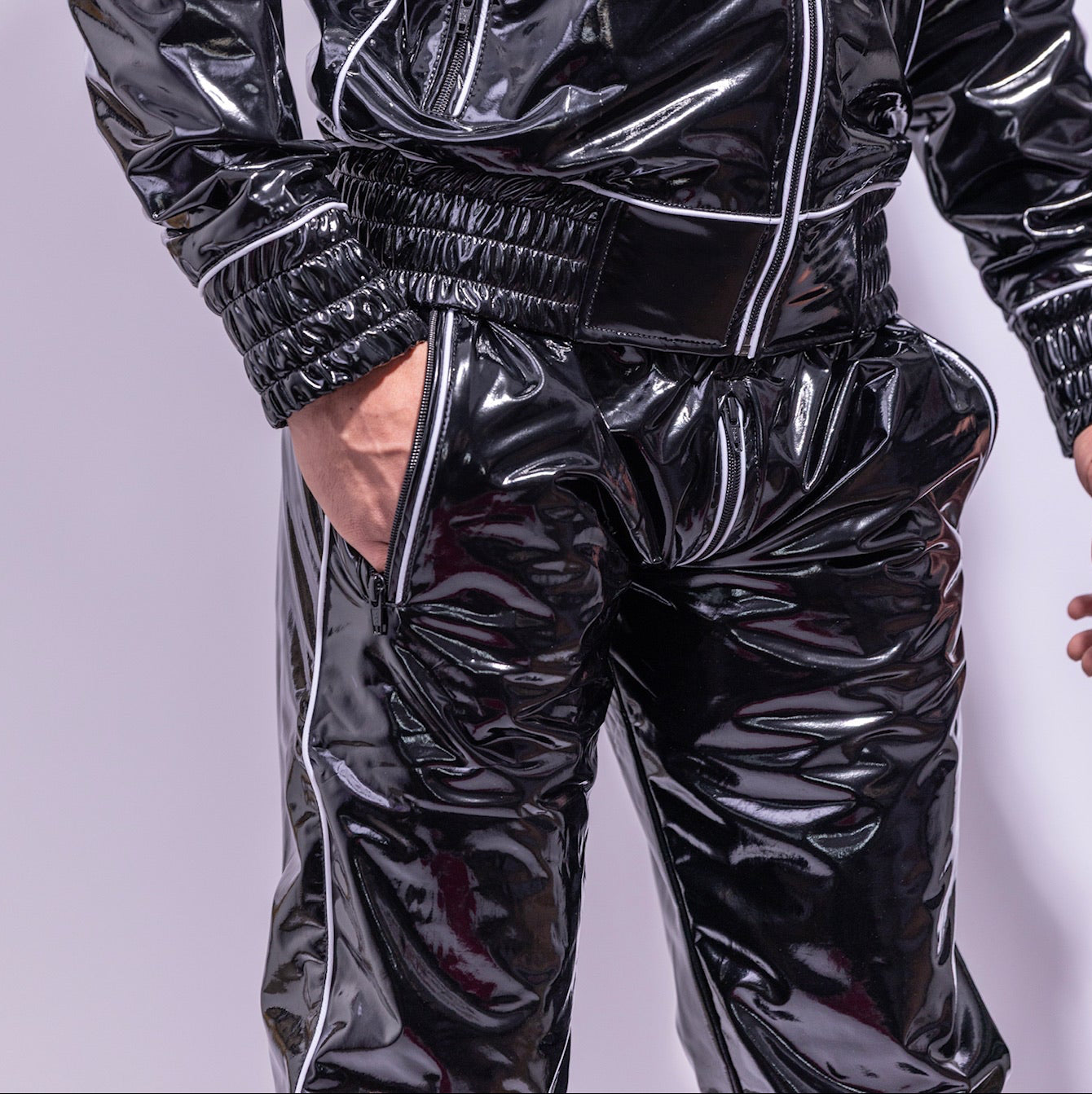 X-FRAME Pants Black/White – PVC (Lined) | TWINK X
