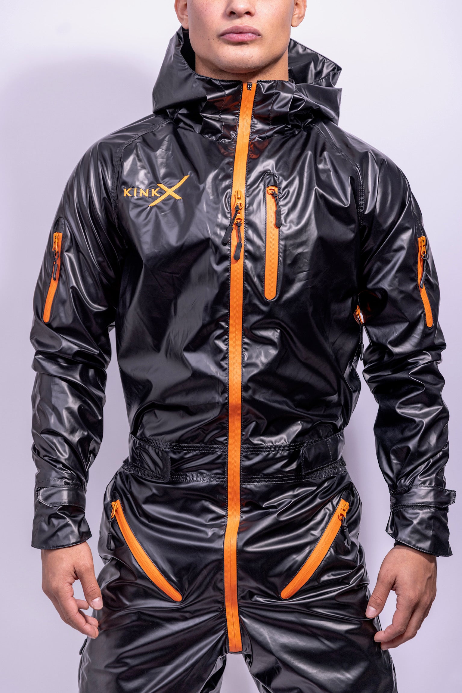 come.x.play fullsuit I iced black/neon orange I nylon pro