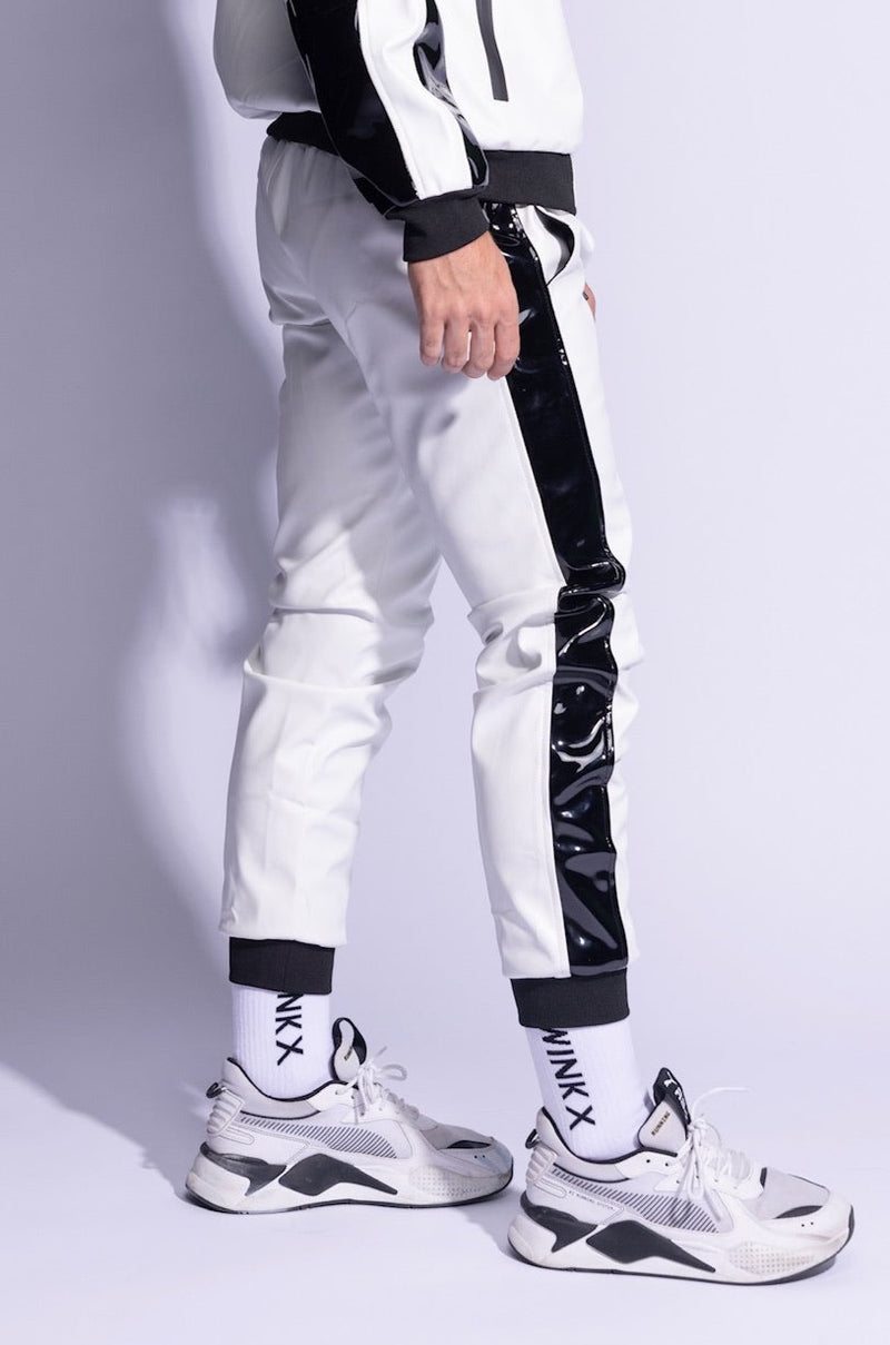 midnight mix & match pants I white/black I vegan leather