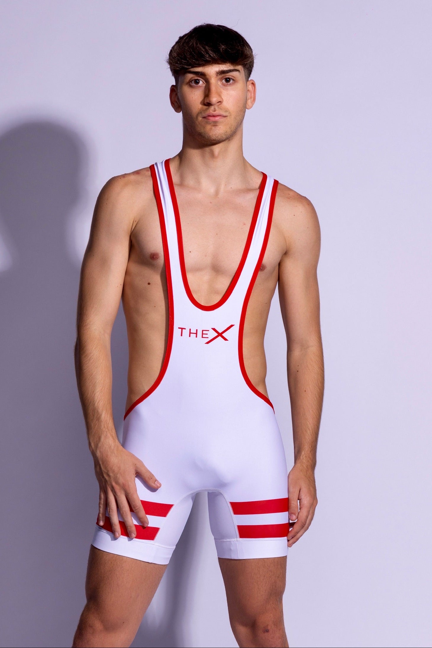 HERO SINGLET I WHITE/RED I SPANDEX