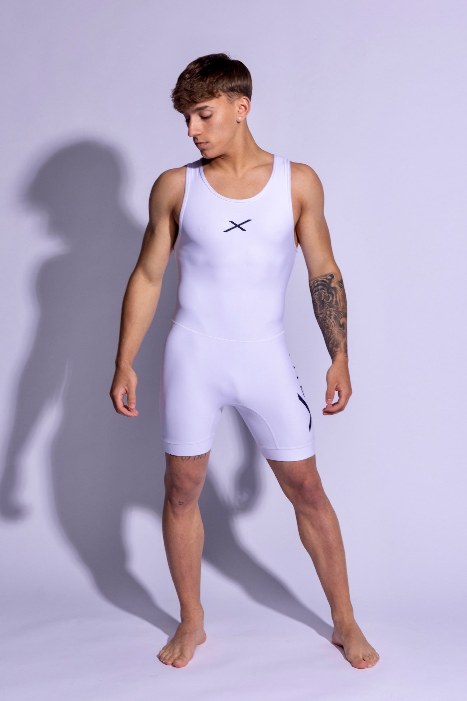 ADONIS SINGLET I WHITE/BLACK I SPANDEX