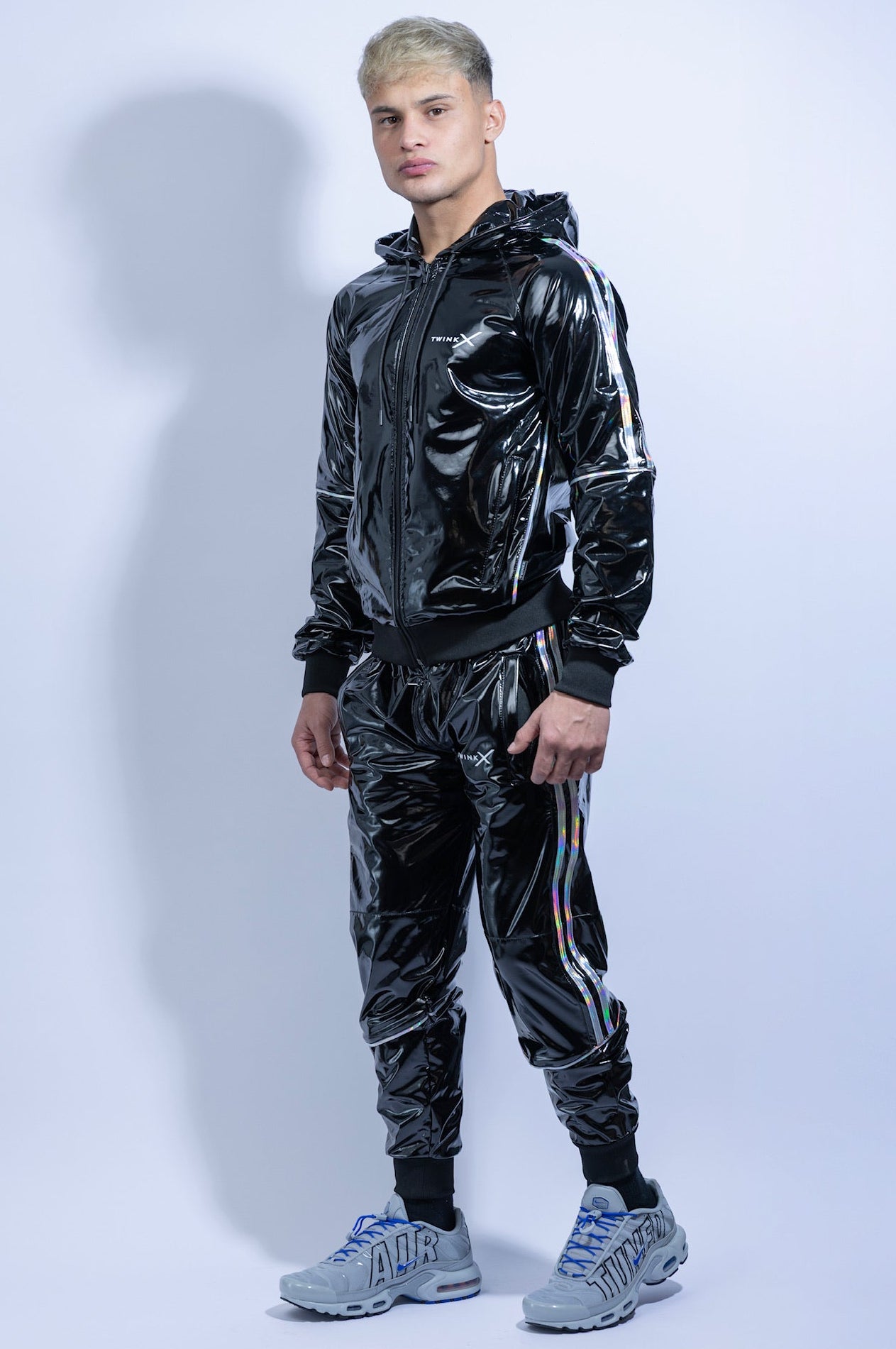 superhero jacket I black/holographic I pvc