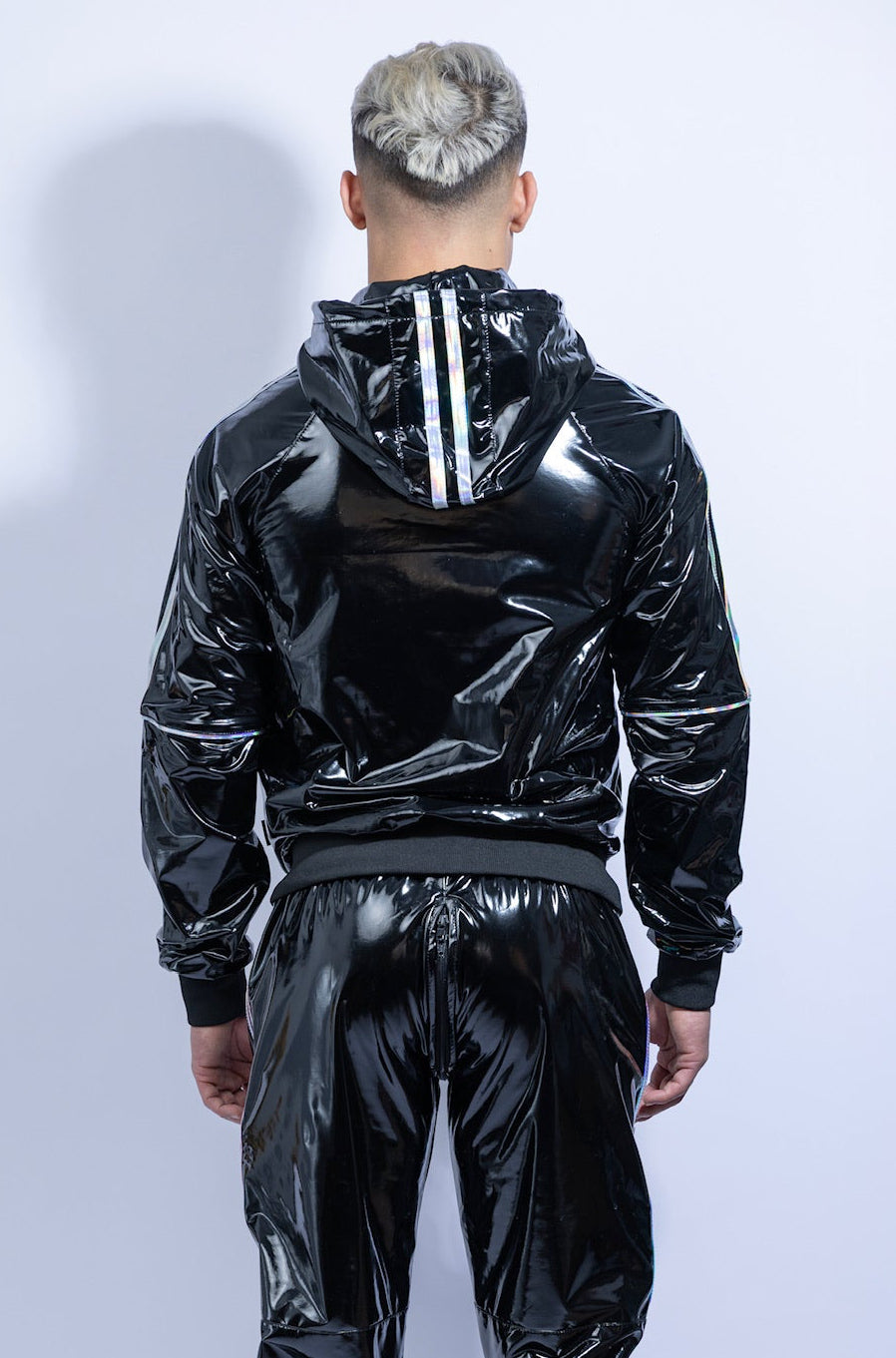 superhero jacket I black/holographic I pvc