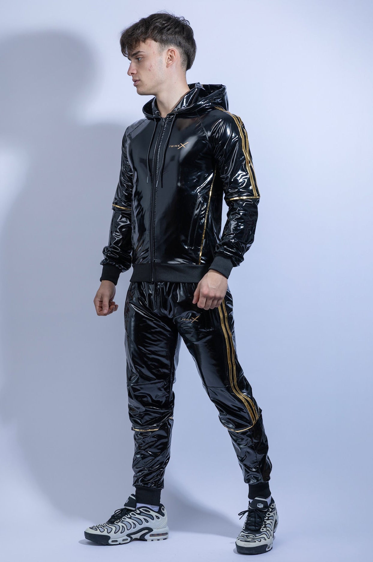 superhero pants I black/gold I pvc
