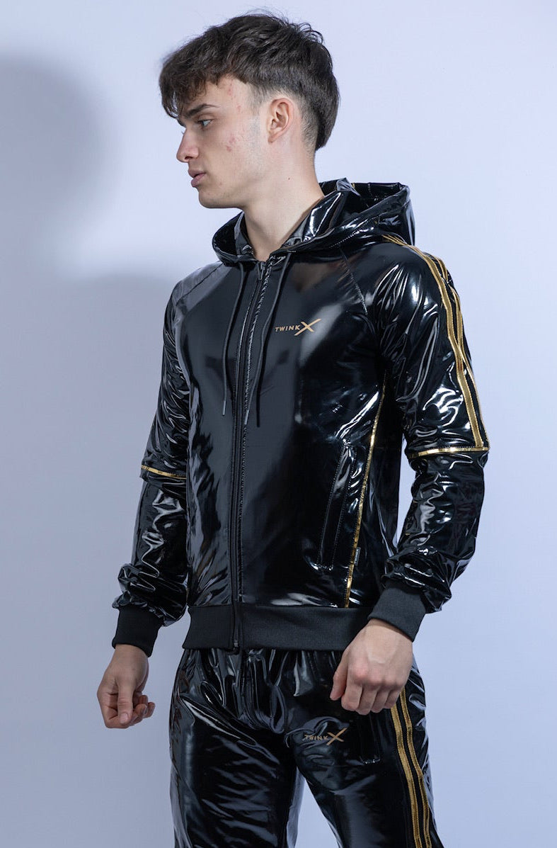 superhero jacket I black/gold I pvc