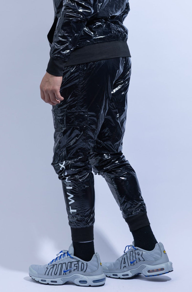 Adonis Pants Black Nylon Pro – Lightweight Shiny Slim Fit Pants