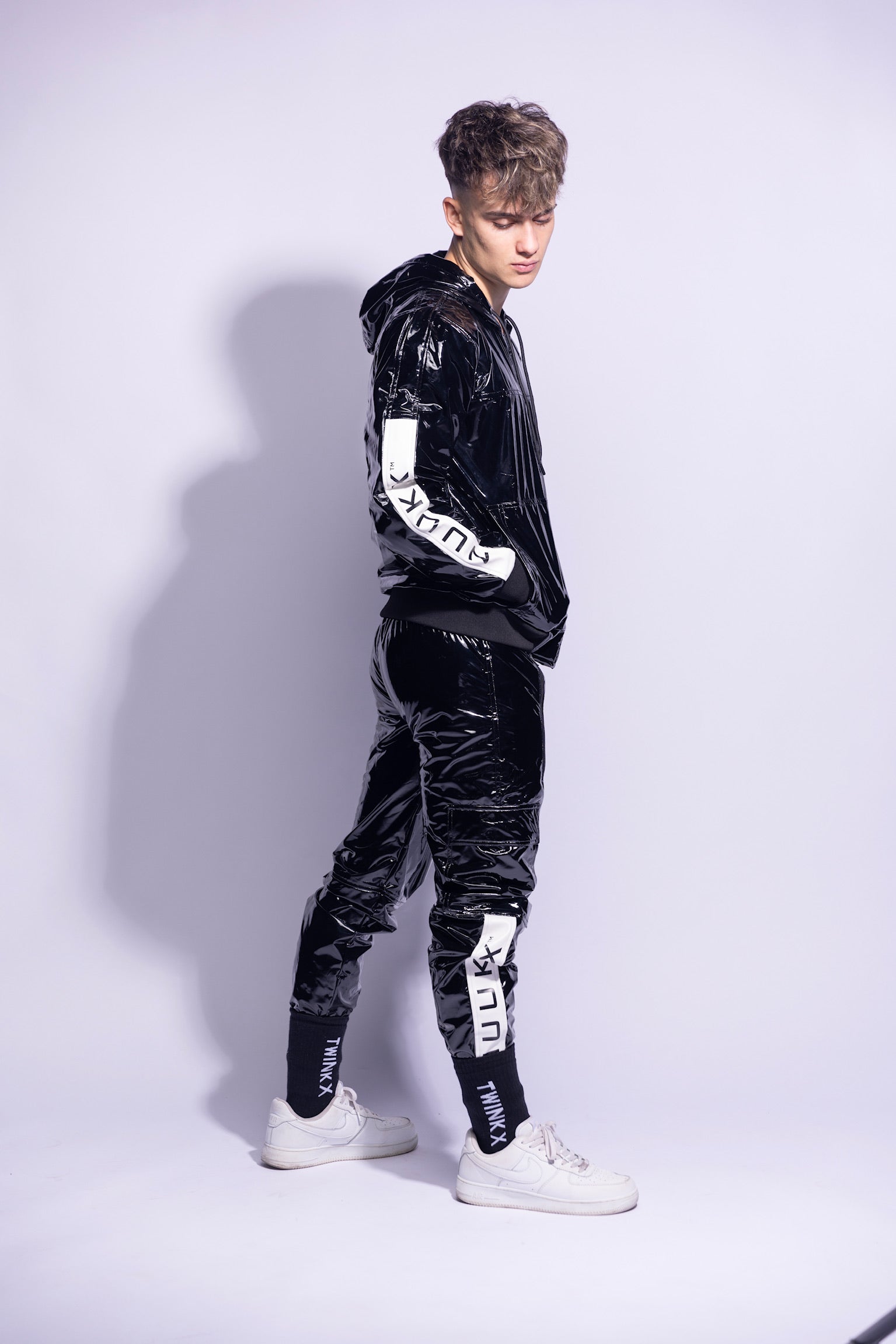 Y2050 jacket I black/white I PVC