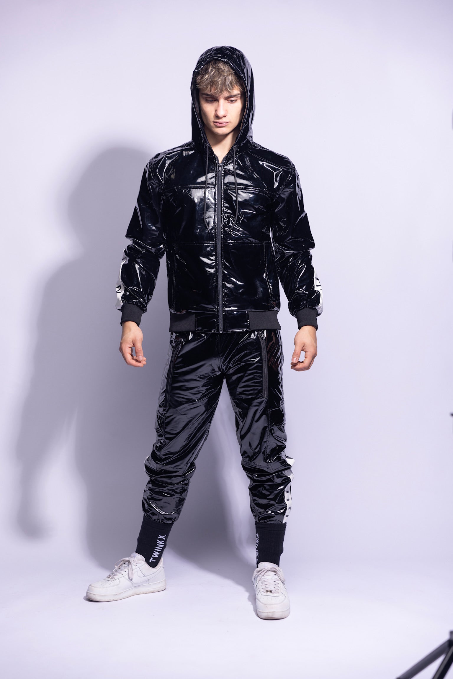 Y2050 jacket I black/white I PVC