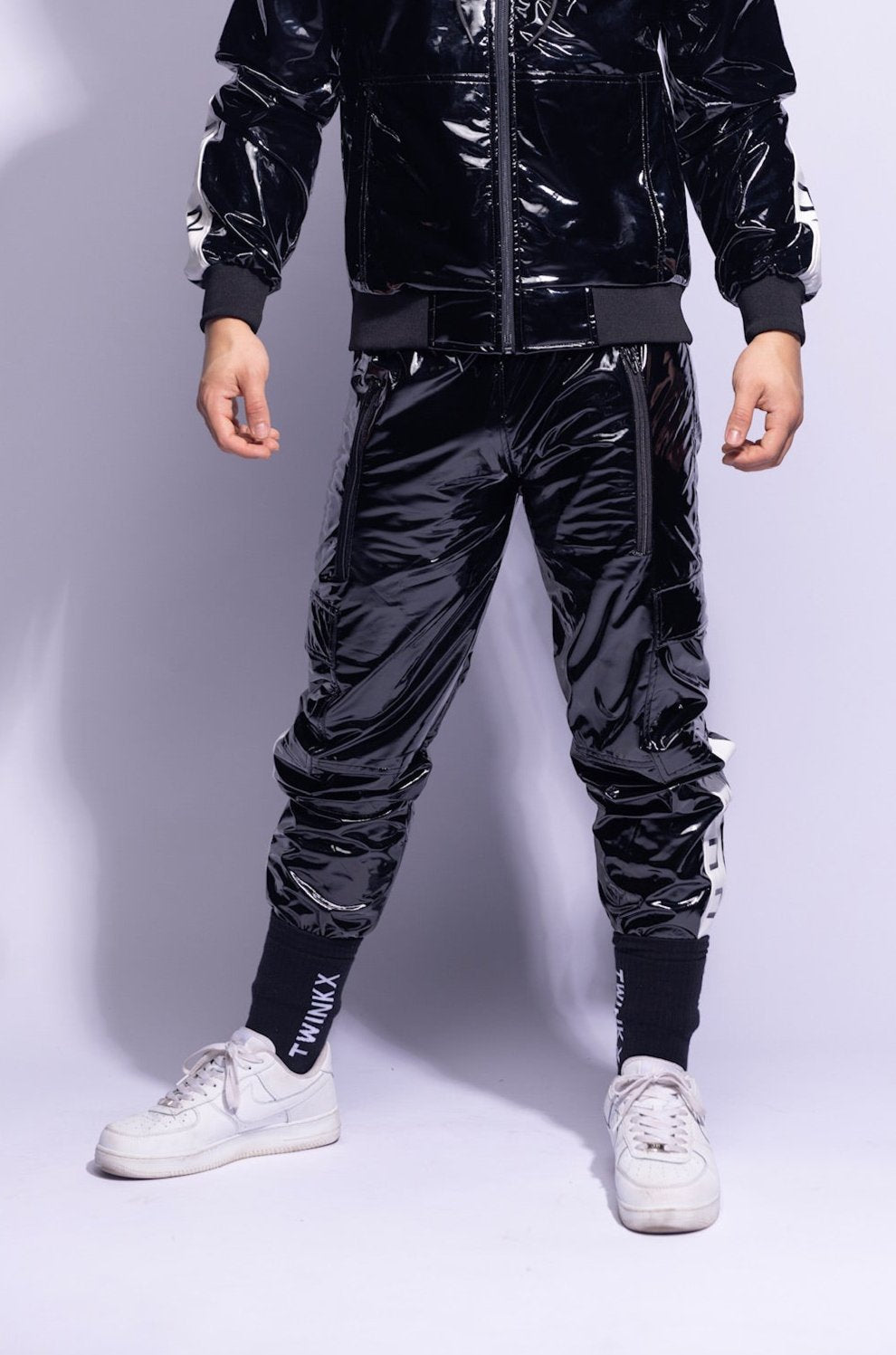 Y2050 pants I black/white I PVC