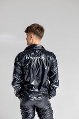 jacket "midnight black/white nylon"